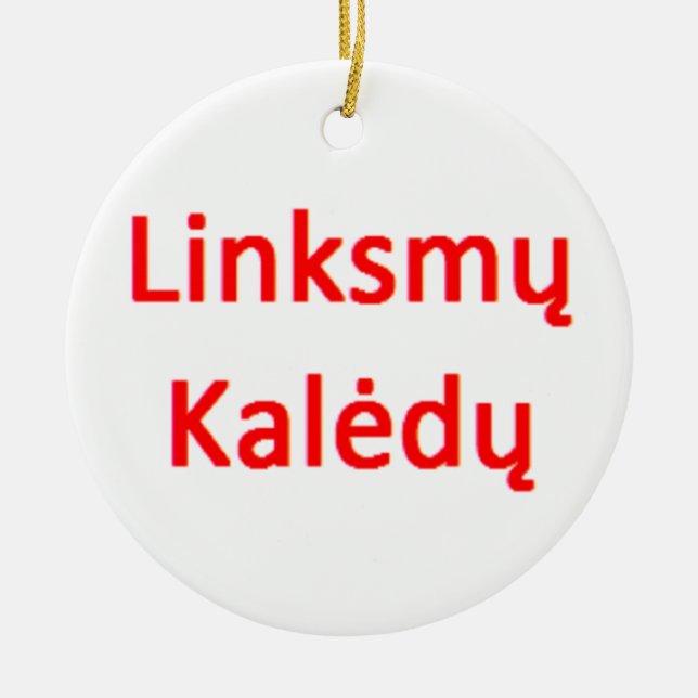 Adorno De Cerámica lithuanian linksmy kaledy (Frente)