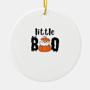 Adorno De Cerámica Little Boo Cuse Halloween Calabaza Cat Vintage Sty