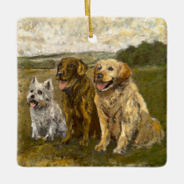 Adorno De Cerámica Little Chat: Whimsical Christmas Farm Animal