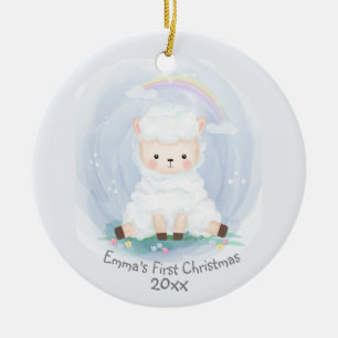 Adorno De Cerámica Little Lamb for Baby's First Christmas