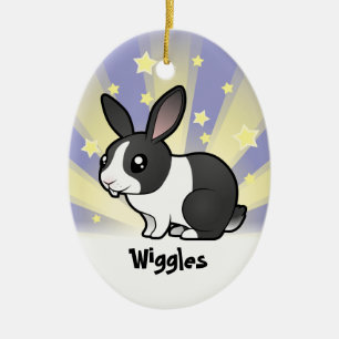Adorno De Cerámica Little Star Rabbit (oreja arriba pelo liso)