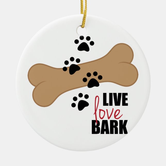 Adorno De Cerámica Live Love Bark (Frente)