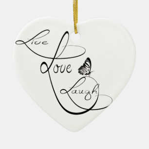 Adorno De Cerámica Live love Laugh