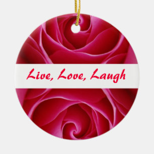Adorno De Cerámica Live, Love, Laugh Ornament