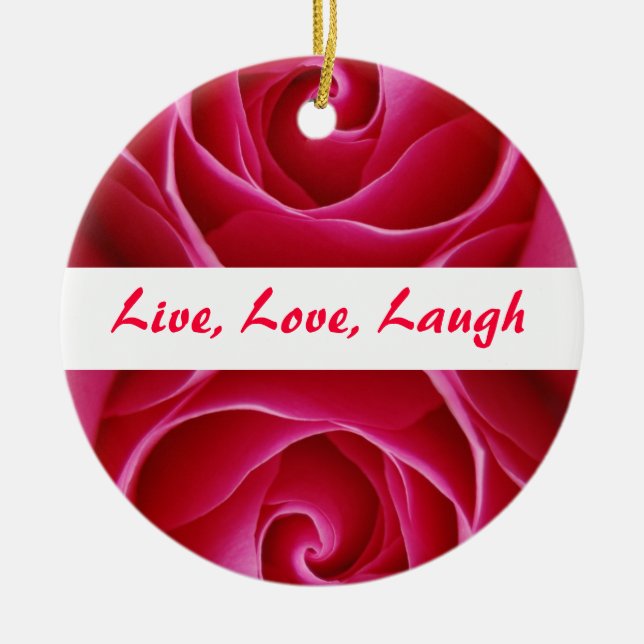 Adorno De Cerámica Live, Love, Laugh Ornament (Frente)