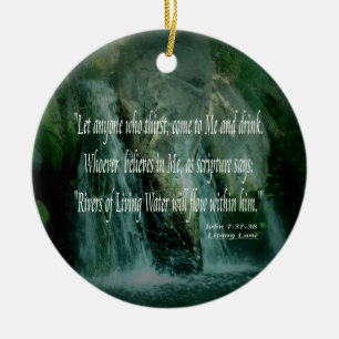 Adorno De Cerámica Living Waters - John 7:37-38