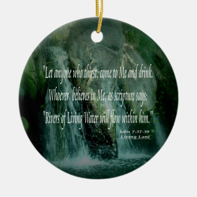 Adorno De Cerámica Living Waters - John 7:37-38 (Frente)