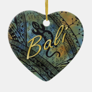 Adorno De Cerámica Lizard Batik