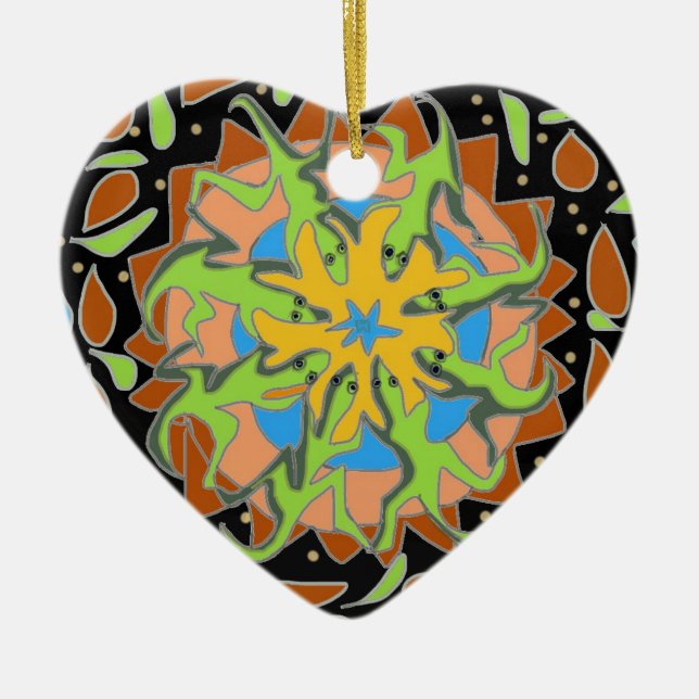 Adorno De Cerámica Lizard Mandala (Frente)