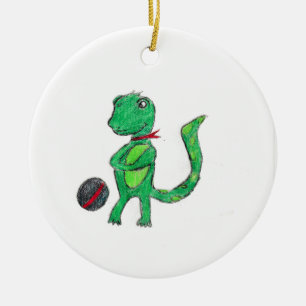 Adorno De Cerámica Lizzard Green Spots