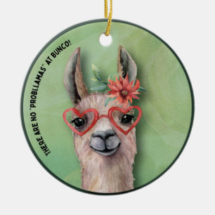 Adorno De Cerámica Llama a Navidades cómicos de Bunco