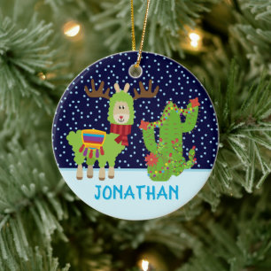 Adorno De Cerámica Llama a Navidades machos con nombre