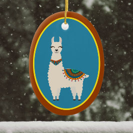 Adorno De Cerámica Llama feliz azul