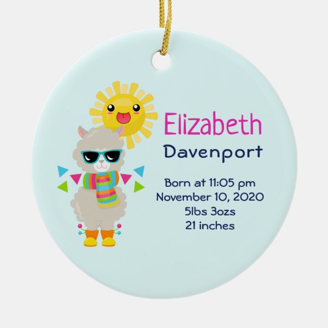 Adorno De Cerámica Llama Guay y Sol sonriente Kawaii (Frente)