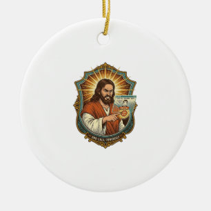 Adorno De Cerámica Llamada de video accidental de Jesús marca pánico 