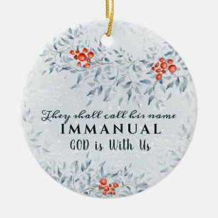 Adorno De Cerámica Llamarán a su nombre Immanuel, Navidades