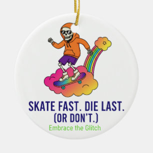 Adorno De Cerámica Llavero de Arte de Cráneo de Skater Genial - Stre