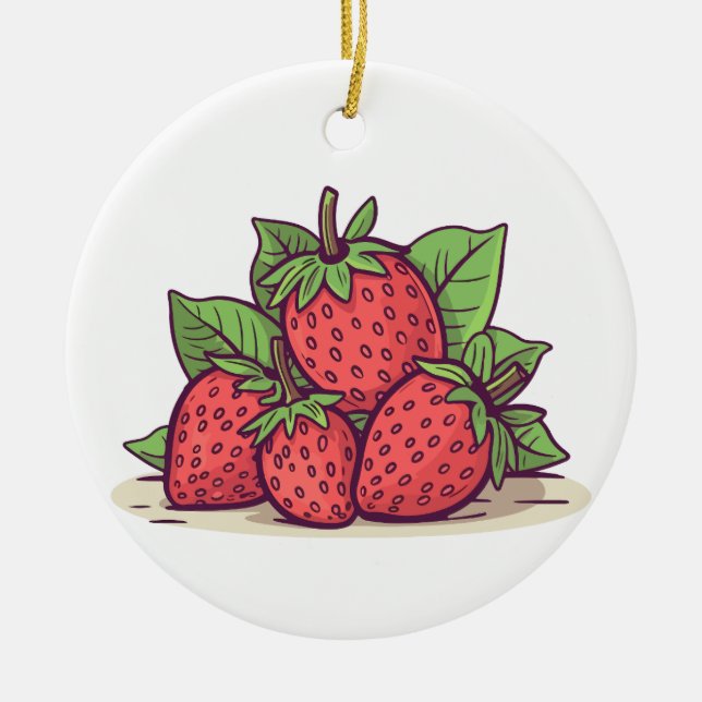 Adorno De Cerámica llavero fresita (Frente)