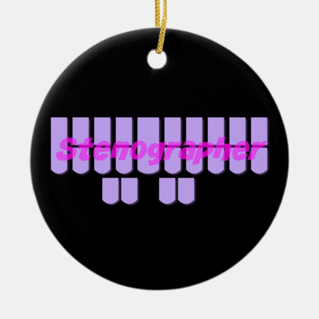 Adorno De Cerámica Llaves púrpuras de la máquina de Steno del (Frente)