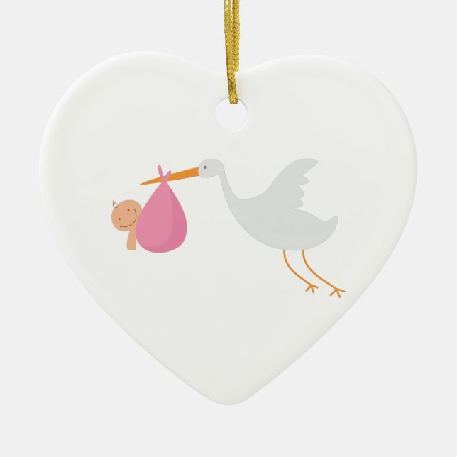 Adorno De Cerámica Llegada de la cigüeña (Frente)