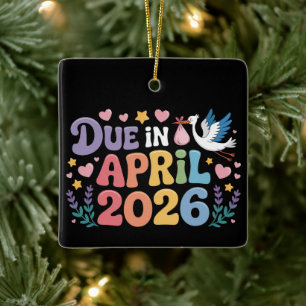 Adorno De Cerámica Llegando abril 2026 Fecha de parto en nuevo embara