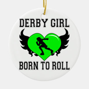 Adorno De Cerámica Llevado rodar: Chica de Derby