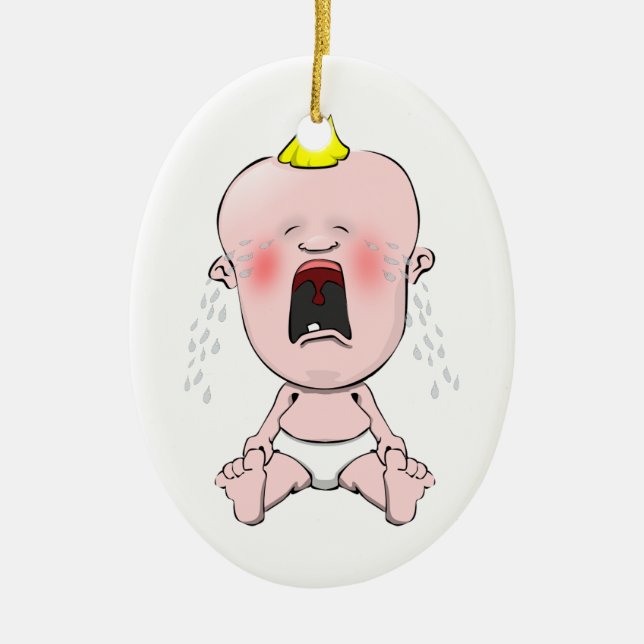 Adorno De Cerámica Llorando bebé (Frente)