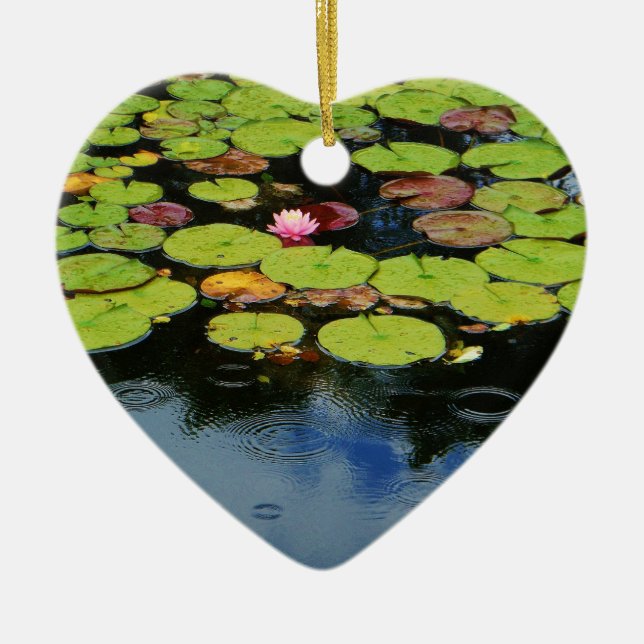 Adorno De Cerámica Lloto rosa en lluvia (Frente)