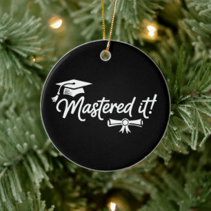 Adorno De Cerámica Lo Dominó Graduación de Maestría Graduado Graduado