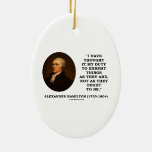 Adorno De Cerámica Lo he pensado mi realista Hamilton del objeto