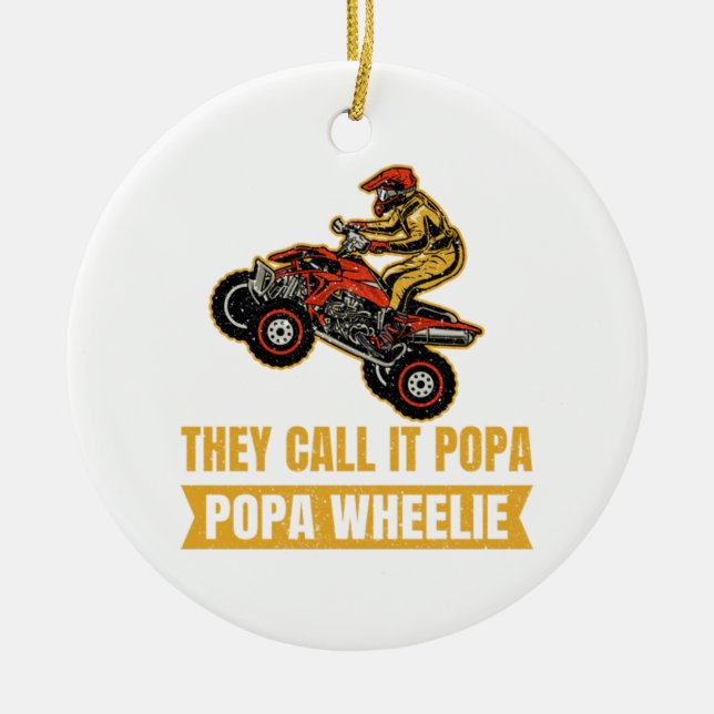 Adorno De Cerámica Lo Llaman Poppa - Poppa Wheelie - ATV (Frente)
