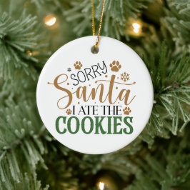 Adorno De Cerámica Lo siento Santa Me Comí Las Galletas - Navidad