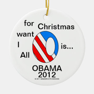 Adorno De Cerámica Lo único que quiero para el navidad es… OBAMA 2