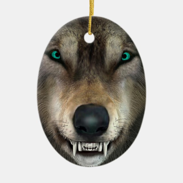 Adorno De Cerámica Lobo (Frente)