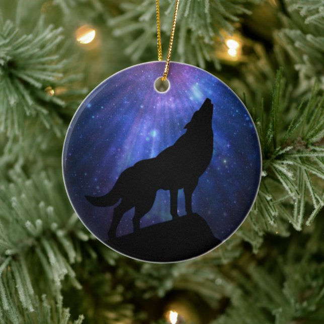 Adorno De Cerámica Lobo de Howling Celestial (Árbol)