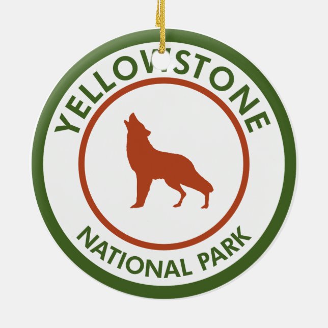 Adorno De Cerámica Lobo del Parque Nacional Yellowstone (Atrás)