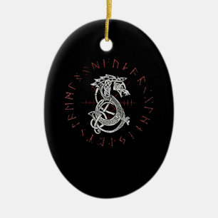 Adorno De Cerámica Lobo Fenrir De Odin Celtic Corre Dolorido