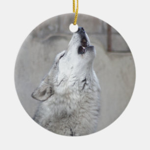 Adorno De Cerámica Lobo gris del grito