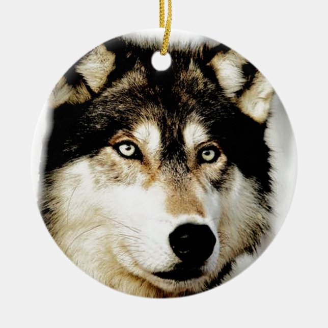 Adorno De Cerámica Lobo Motivador Único (Frente)