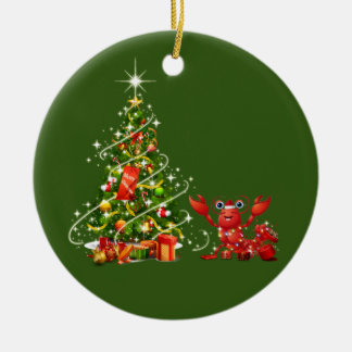 Adorno De Cerámica Lobster con Navidades Gorras LIGHTS