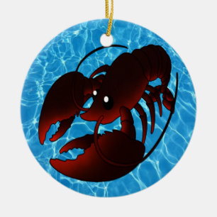 Adorno De Cerámica Lobster rojo Personalizado lindo