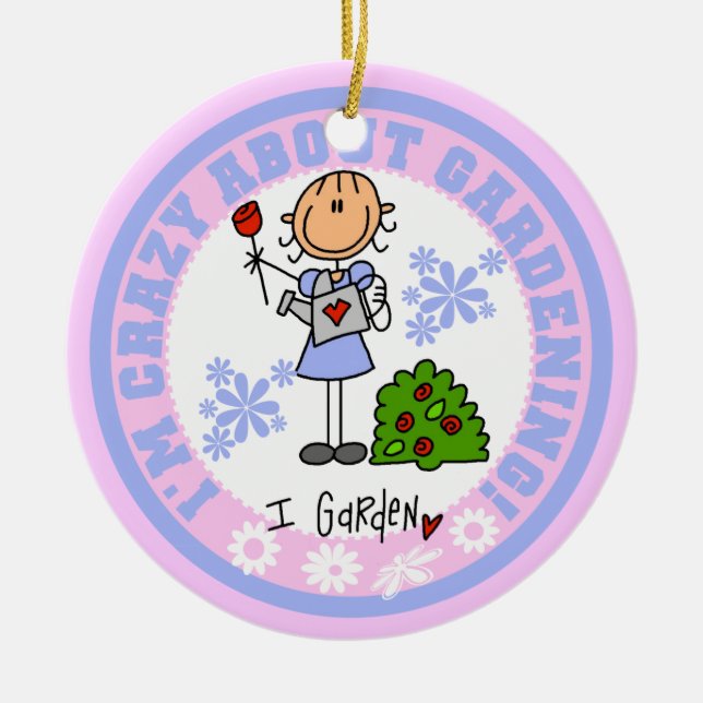 Adorno De Cerámica Loco por la jardinería (Frente)