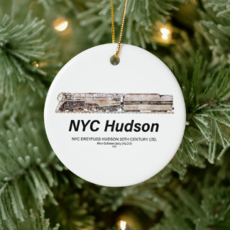 Adorno De Cerámica Locomotora de vapor NYC Dreyfuss Hudson. Perfil