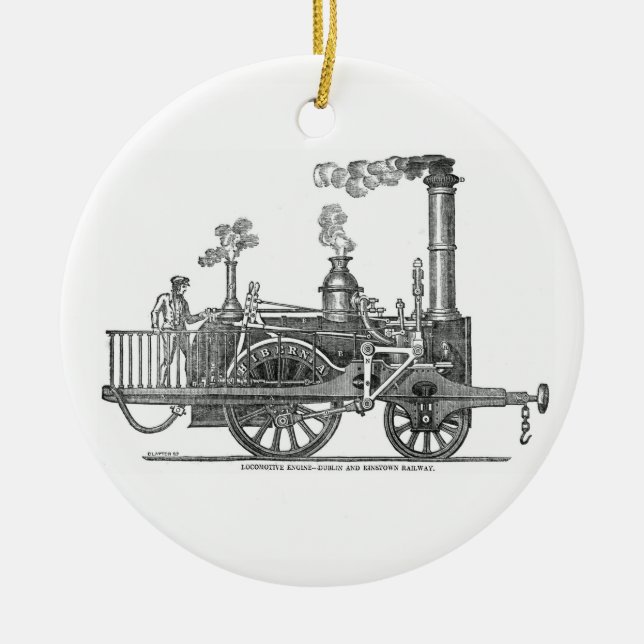 Adorno De Cerámica Locomotora de vapor temprano (Frente)