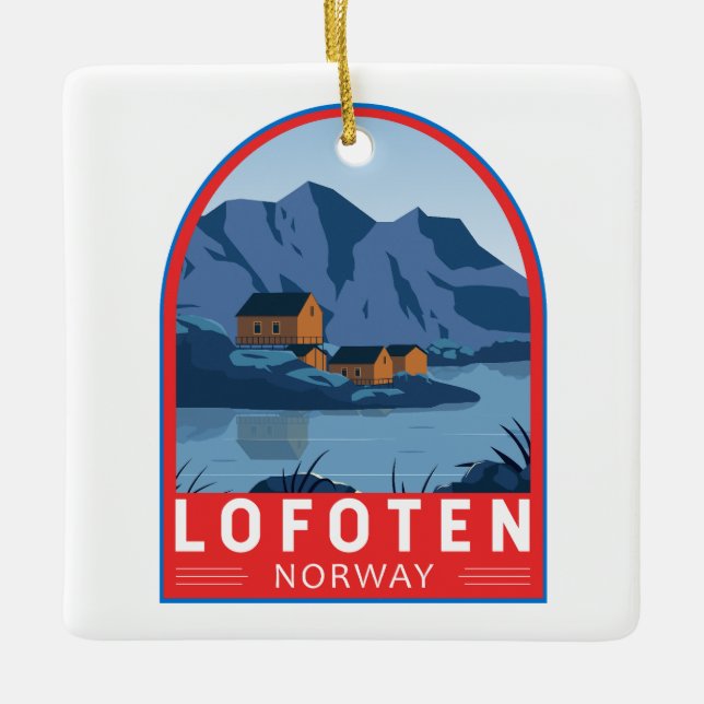 Adorno De Cerámica Lofoten Noruega Viaje Arte de época (Anverso)