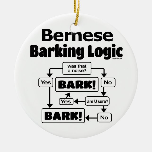 Adorno De Cerámica Lógica de barking de Bernese (Frente)