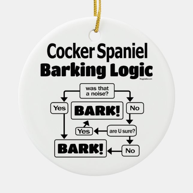 Adorno De Cerámica Lógica de barking de Cocker Spaniel (Frente)