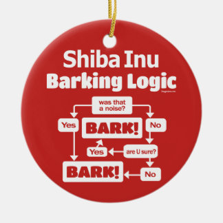 Adorno De Cerámica Lógica de Barking Inu de Shiba