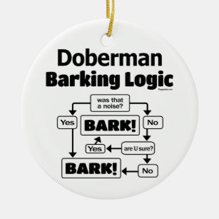 Adorno De Cerámica Lógica de barrido de Doberman