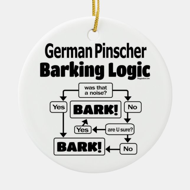 Adorno De Cerámica Lógica de ladrido de Pinscher en Alemania (Frente)